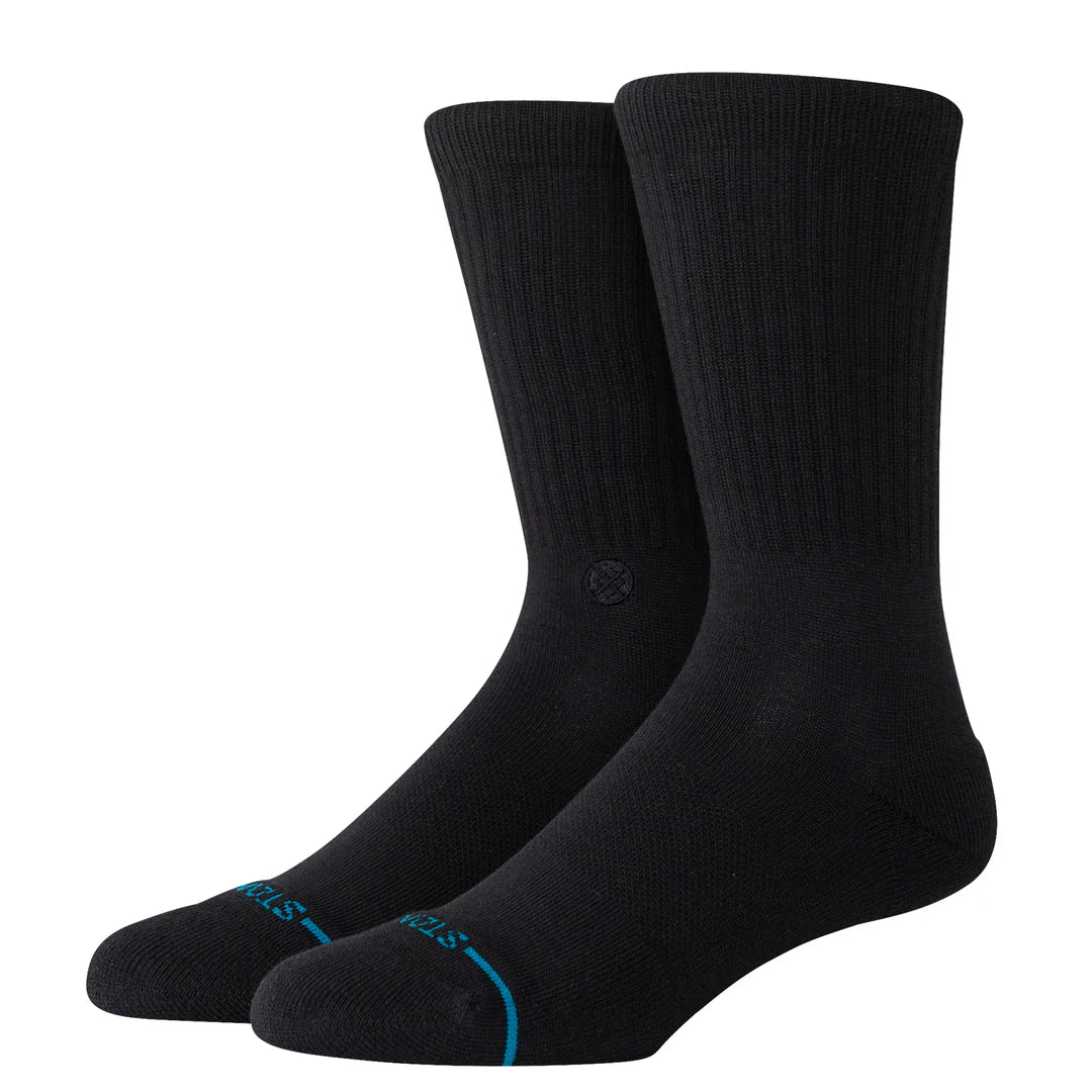 STANCE ICON ORGANIC CREW SOCKS BLACK