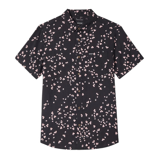 BRIXTON CHARTER SLUB SHORT SLEEVE WOVEN BLACK PINK