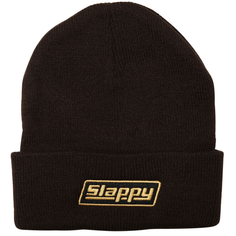 SLAPPY OG LOGO ROLL UP BEANIE BROWN