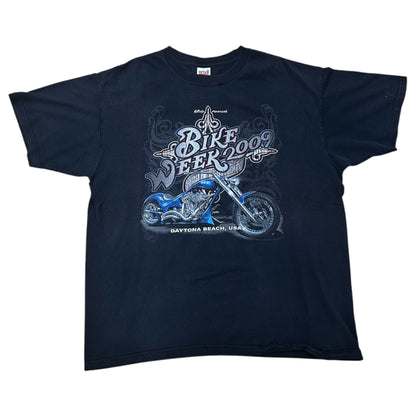 BIKE WEEK 2009 DAYTONA BEACH USA TEE BLACK