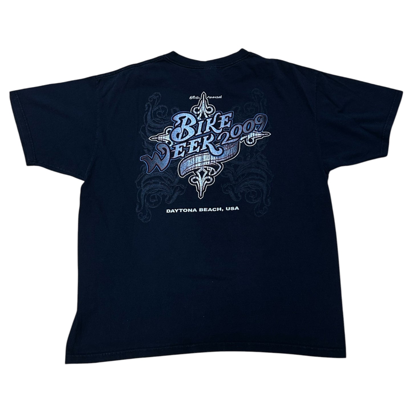BIKE WEEK 2009 DAYTONA BEACH USA TEE BLACK