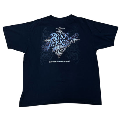 BIKE WEEK 2009 DAYTONA BEACH USA TEE BLACK