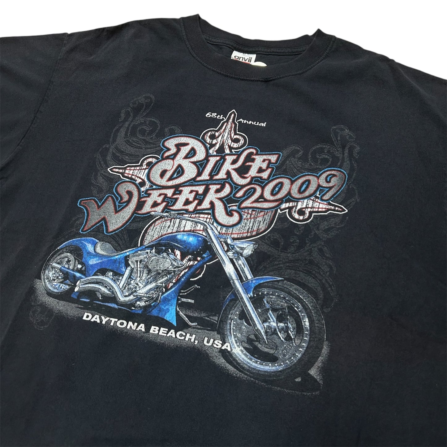 BIKE WEEK 2009 DAYTONA BEACH USA TEE BLACK