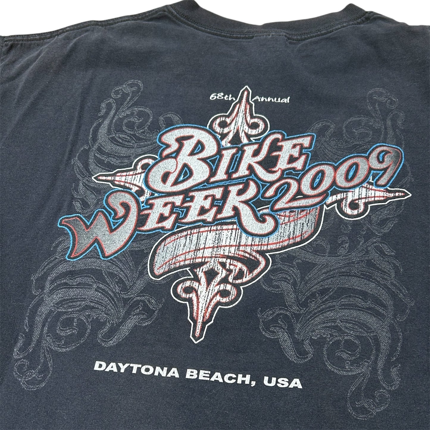 BIKE WEEK 2009 DAYTONA BEACH USA TEE BLACK