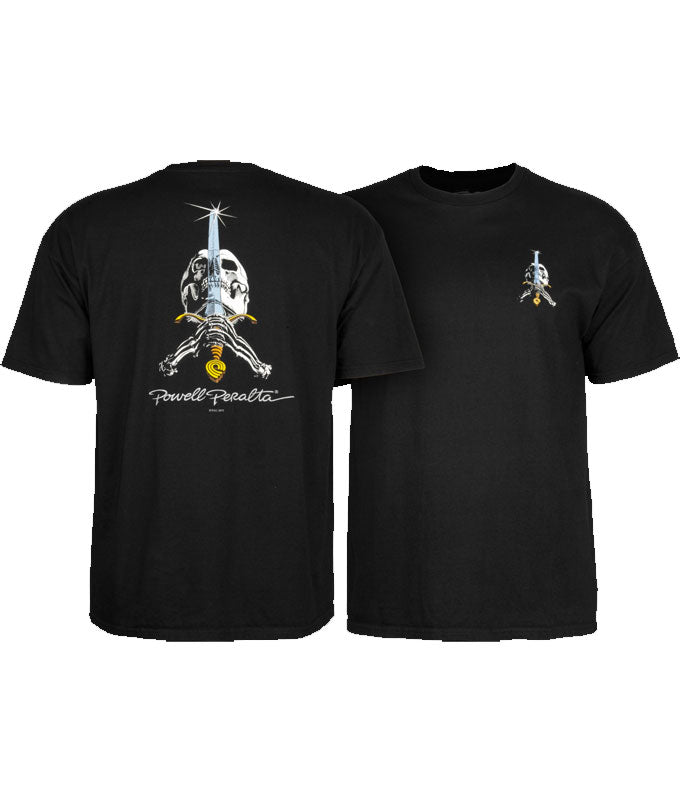 POWELL SKULL & SWORD TEE BLACK