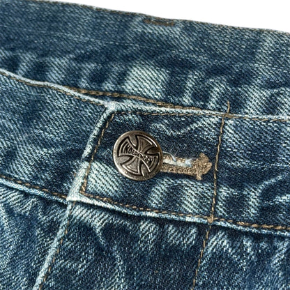 INDEPENDENT TRUCK COMPANY DISTRESSED FADED BLUE JEANS