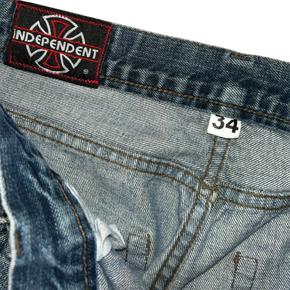 INDEPENDENT TRUCK COMPANY DISTRESSED FADED BLUE JEANS