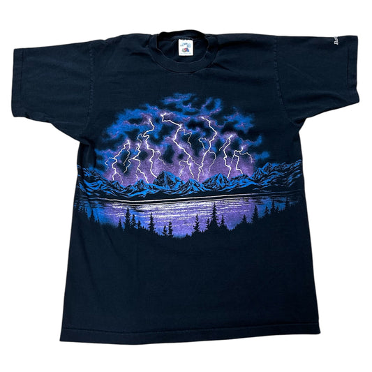 BANFF CANADA EARLY 1990’s PURPLE LIGHTNING BLACK TEE