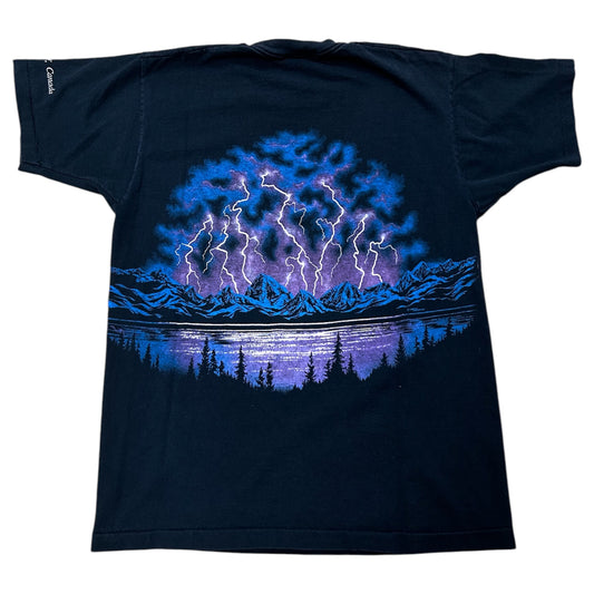 BANFF CANADA EARLY 1990’s PURPLE LIGHTNING BLACK TEE