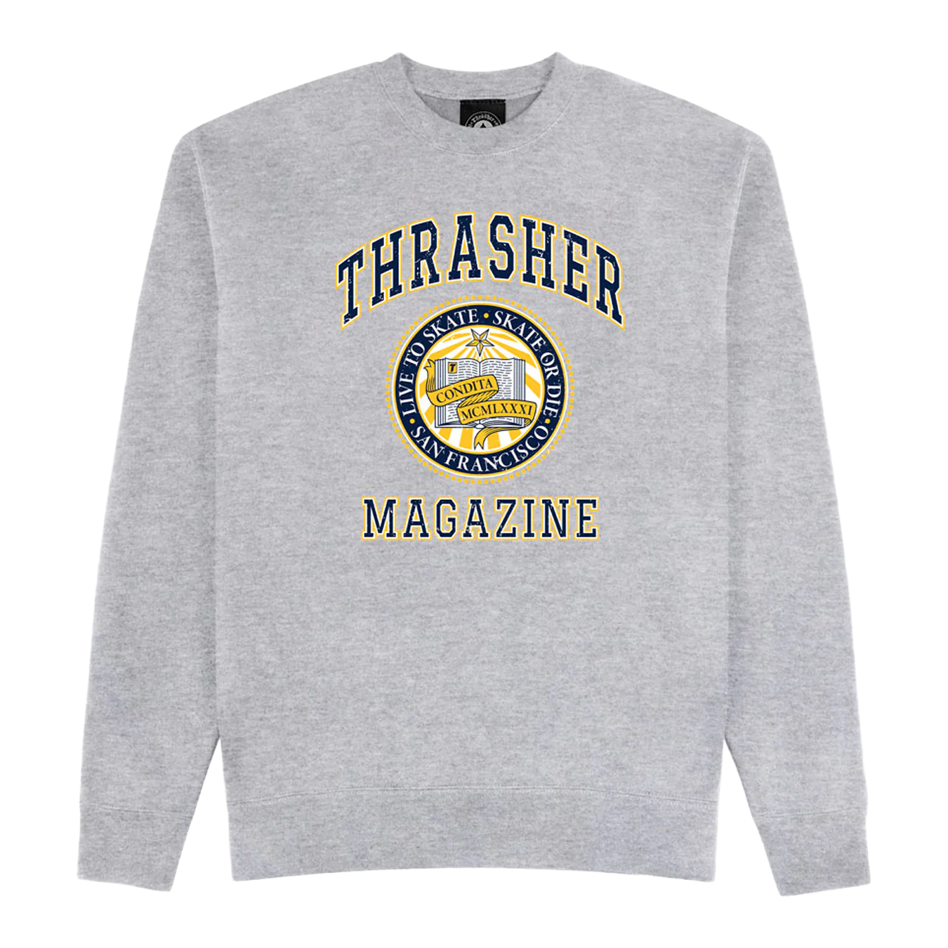 THRASHER DROPOUT CREW ASH GREY
