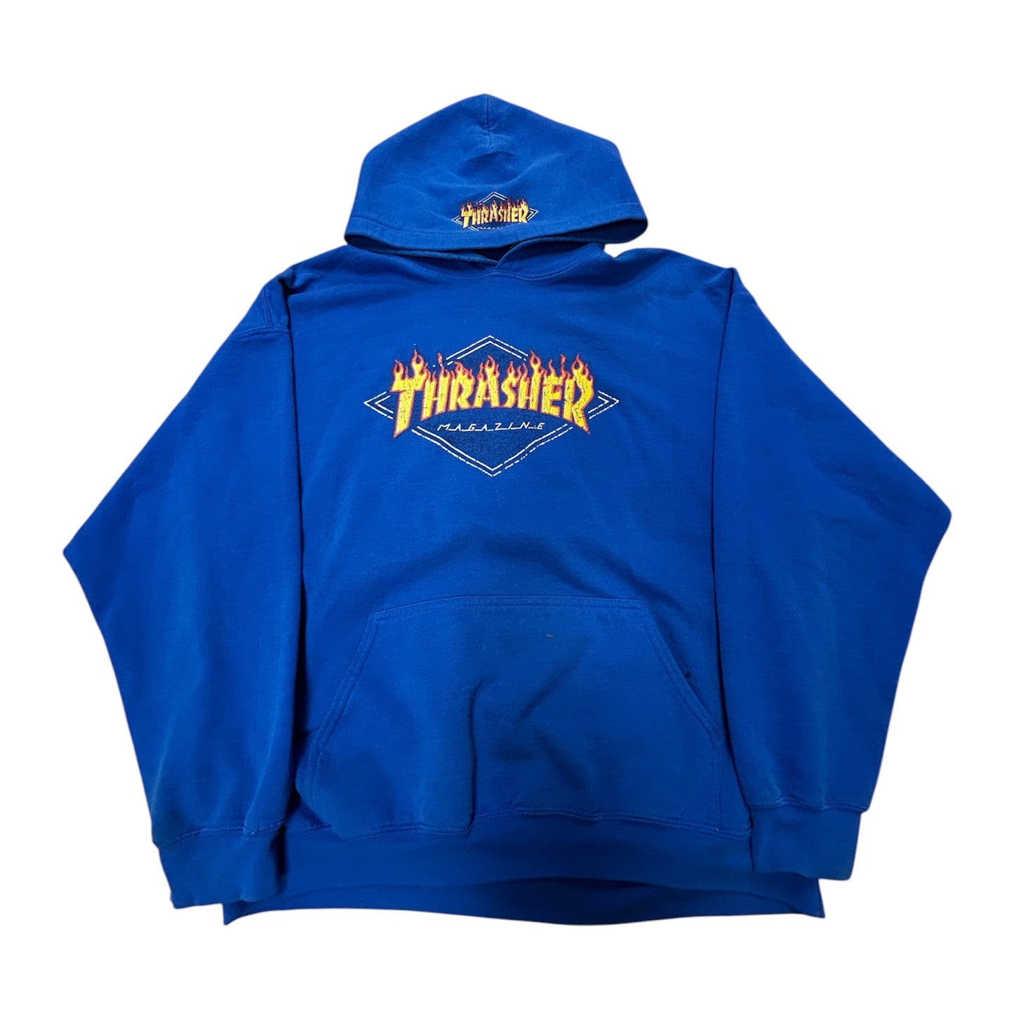 THRASHER FLAME LOGO HOODIE BLUE