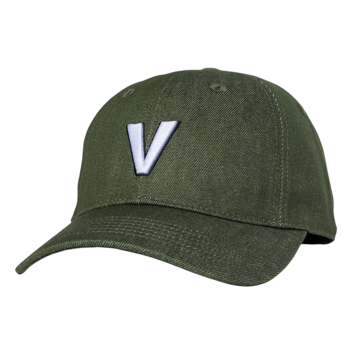 VENTURE RETRO V STRAPBACK OLIVE DENIM HAT