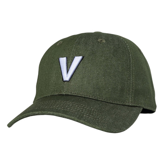 VENTURE RETRO V STRAPBACK OLIVE DENIM HAT