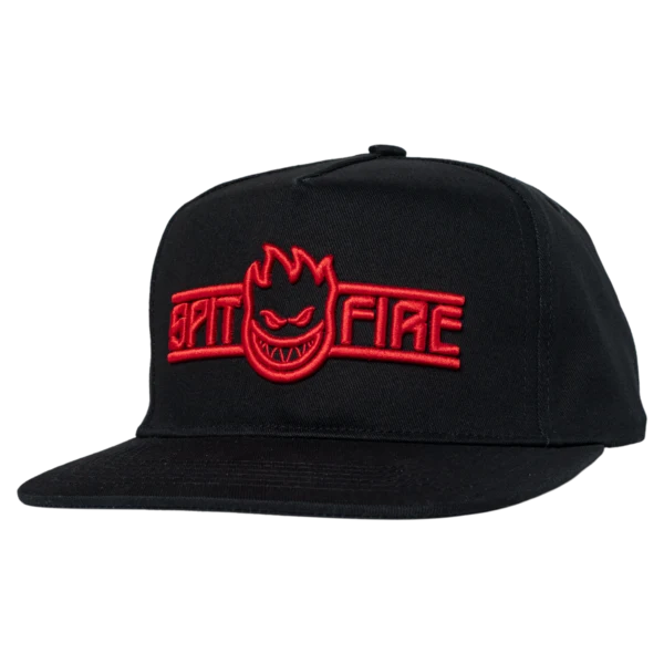 SPITFIRE LBT ARCH BIGHEAD SCRIPT BLACK RED SNAPBACK HAT