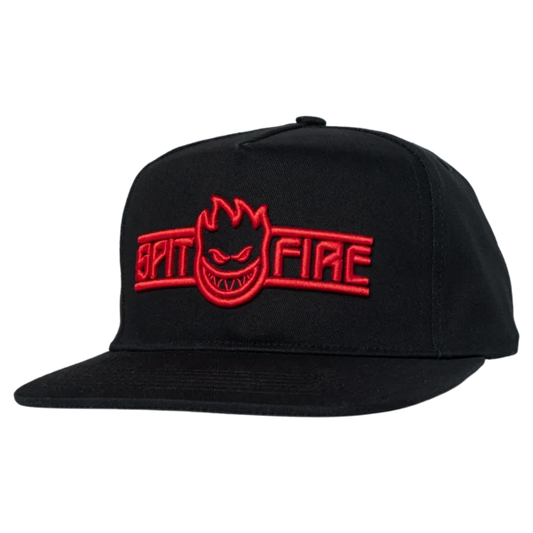SPITFIRE LBT ARCH BIGHEAD SCRIPT BLACK RED SNAPBACK HAT