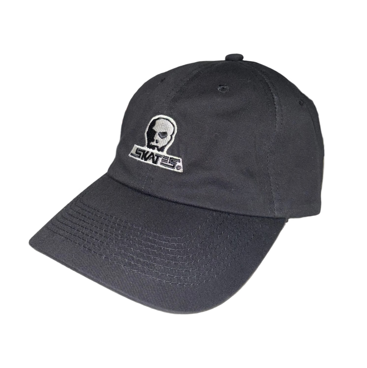 SKULL SKATES 6 PANEL UNSTRUCTURED CAP SKULL LOGO BLACK