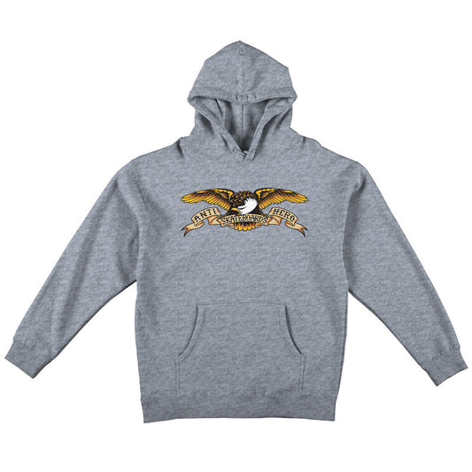ANTIHERO EAGLE HEAVYWEIGHT HEATHER GREY HOODIE