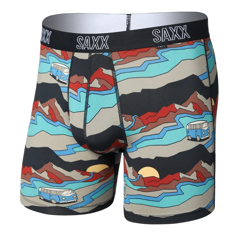 SAXX DROPTEMP ALL DAY COOLING BOXER BRIEF CABIN FEVER BLACK