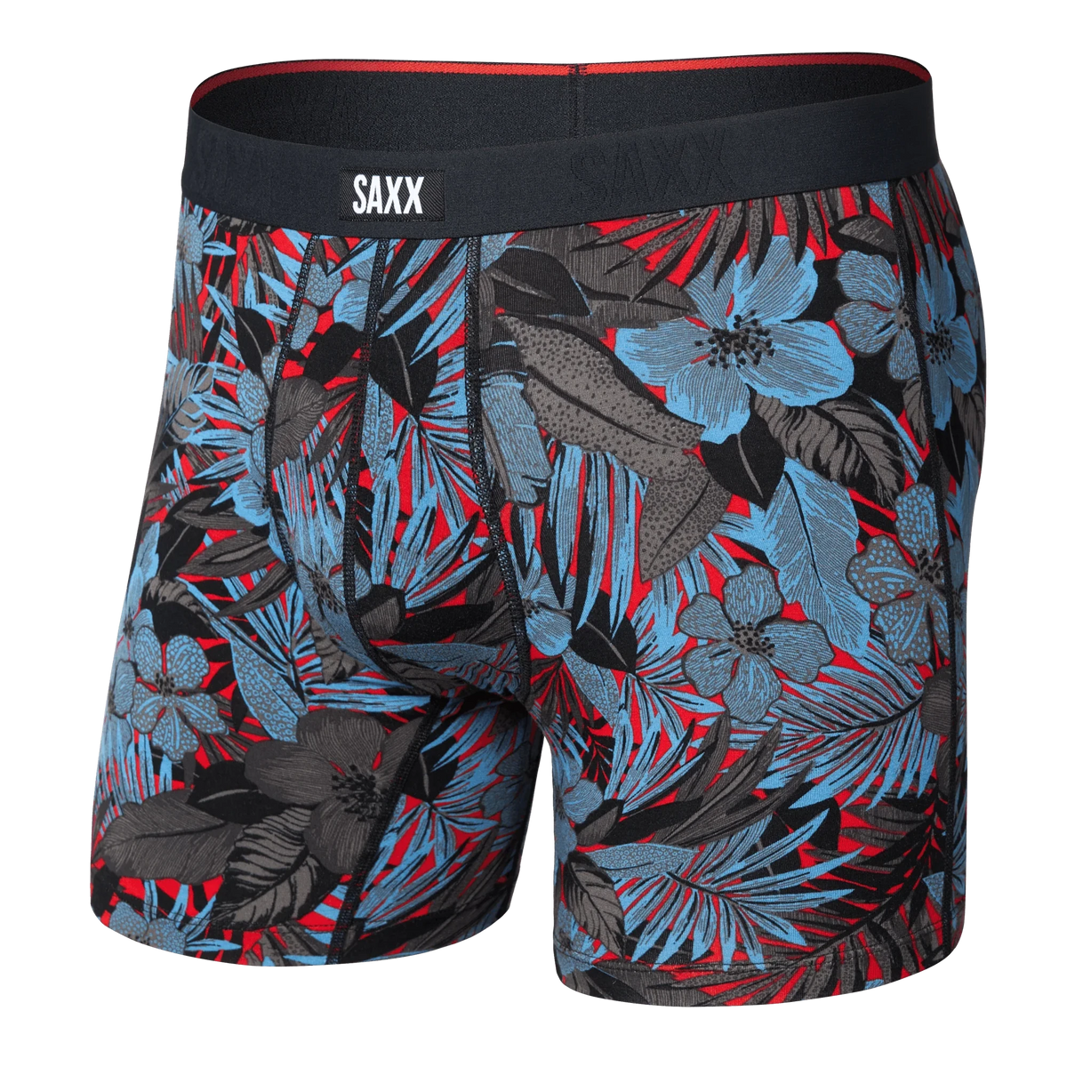 SAXX VIBE EXTRA SOFT COMFORT BOXER BRIEF FLY NIGHT GARDEN RED HOT
