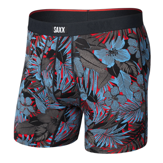 SAXX VIBE EXTRA SOFT COMFORT BOXER BRIEF FLY NIGHT GARDEN RED HOT