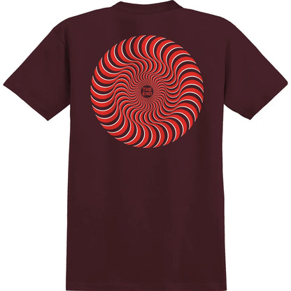 SPITFIRE CLASSIC SWIRL OVERLAY TEE BURGUNDY RED