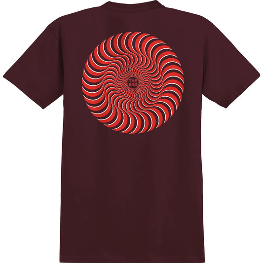 SPITFIRE CLASSIC SWIRL OVERLAY TEE BURGUNDY RED