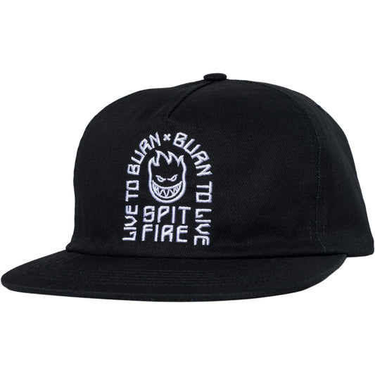 SPITFIRE LTB ARCH SNAPBACK BLACK WHITE HAT