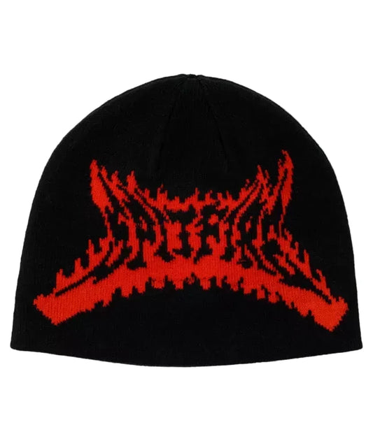 SPITFIRE FLAME OUT SKULLY BEANIE BLACK RED