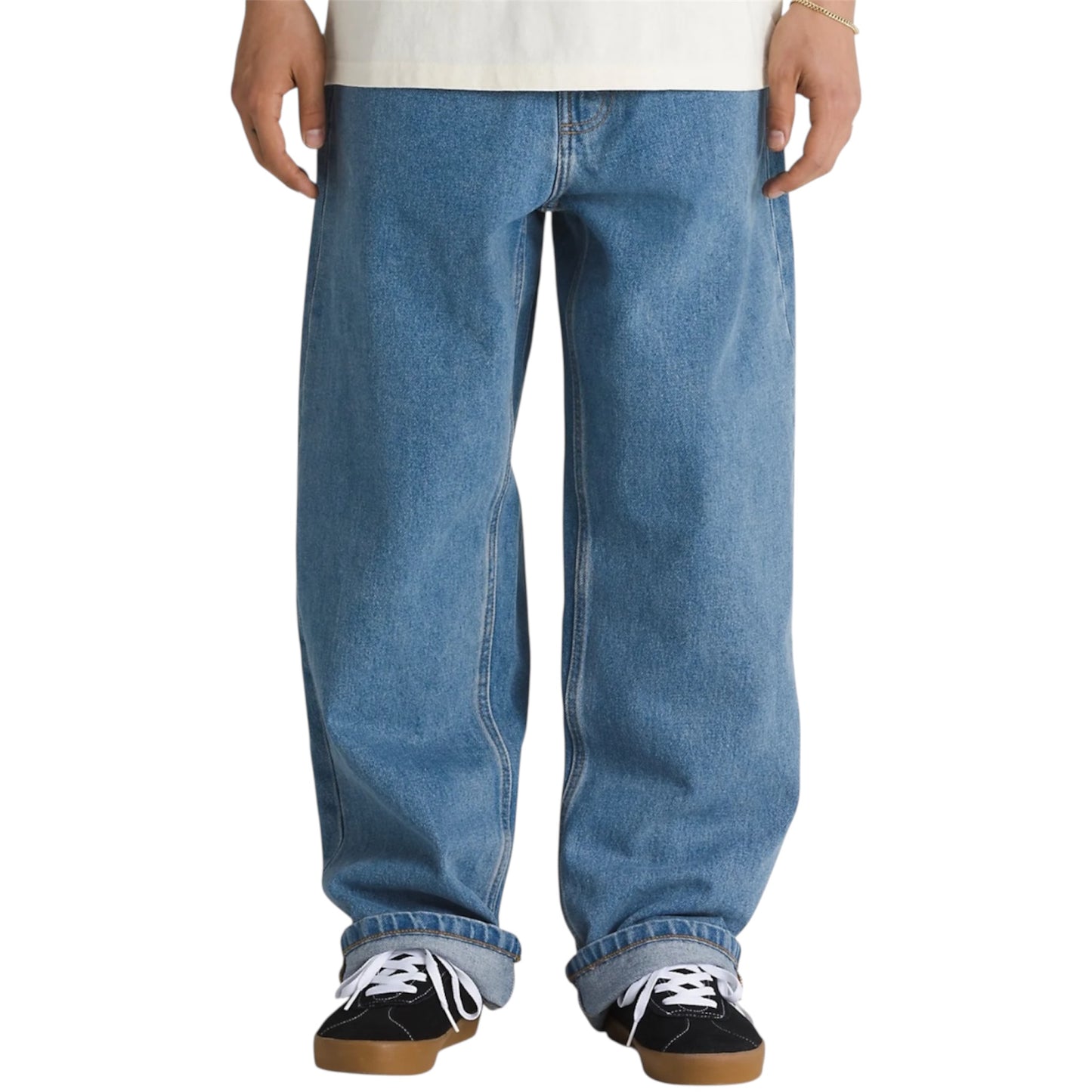 VANS CHECK-5 BAGGY PANTALON EN DENIM STONEWASH BLEU