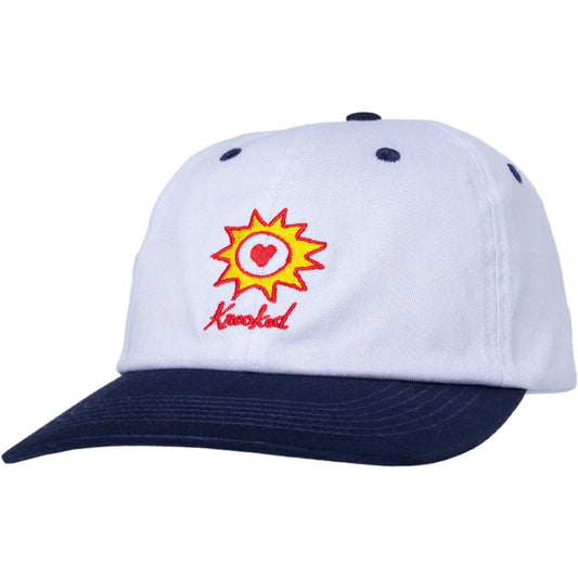 KROOKED SUN HEART STRAPBACK HAT WHITE NAVY