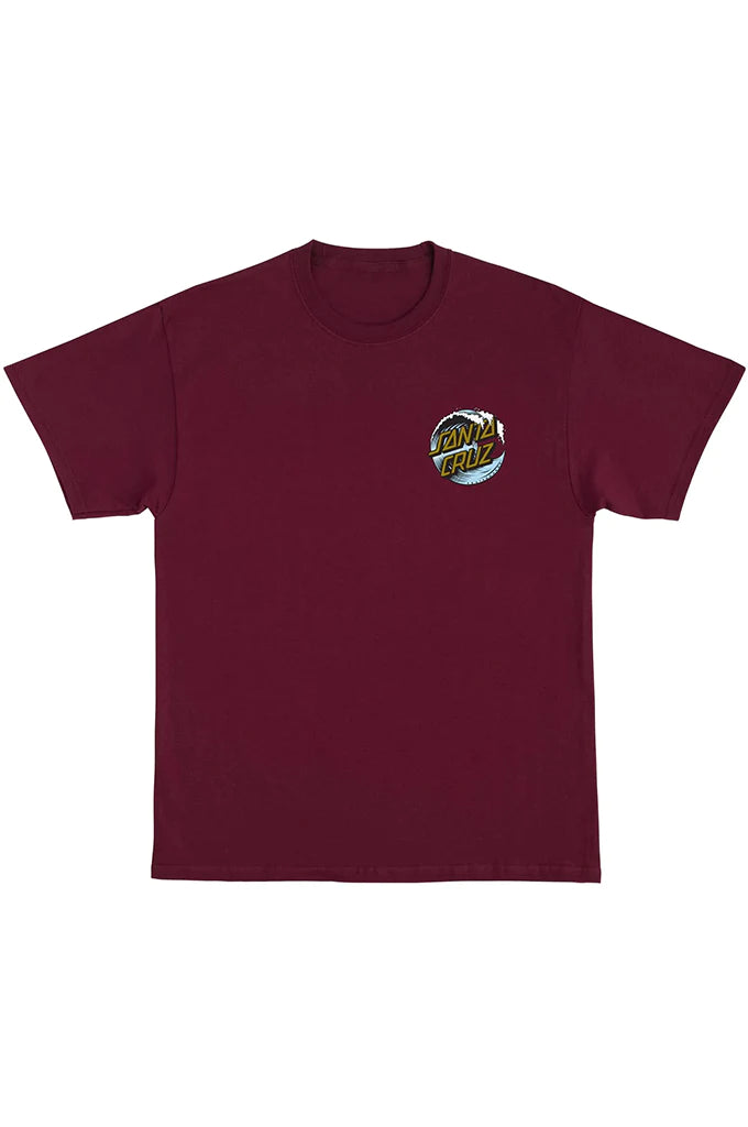 SANTA CRUZ WAVE DOT TEE ATHLETIC MAROON