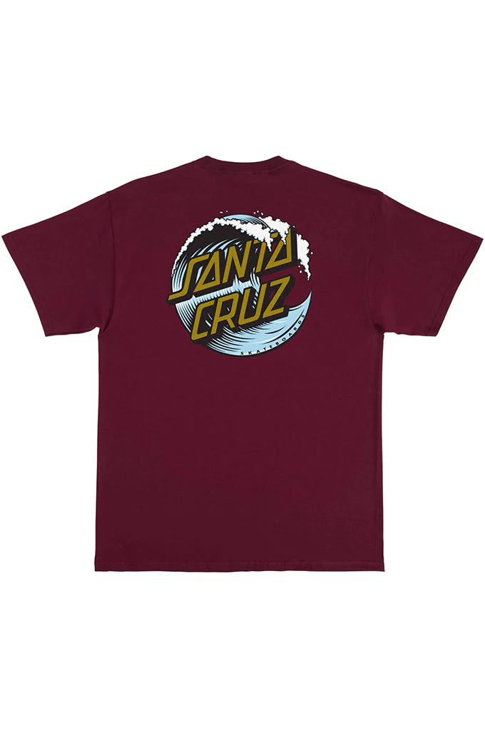 T-shirt SANTA CRUZ WAVE DOT ATHLETIC MARRON