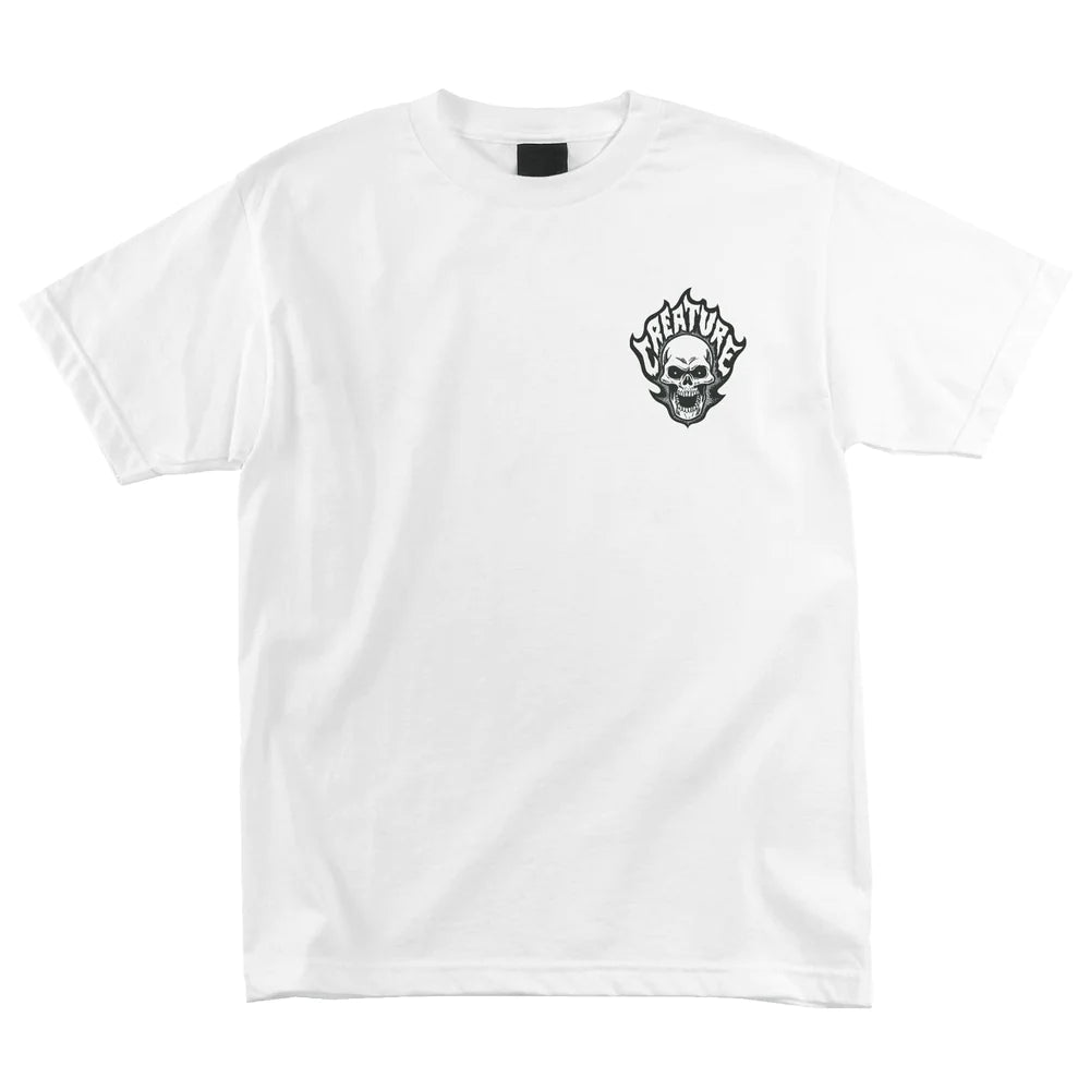 CREATURE BONEHEAD FLAME TEE WHITE