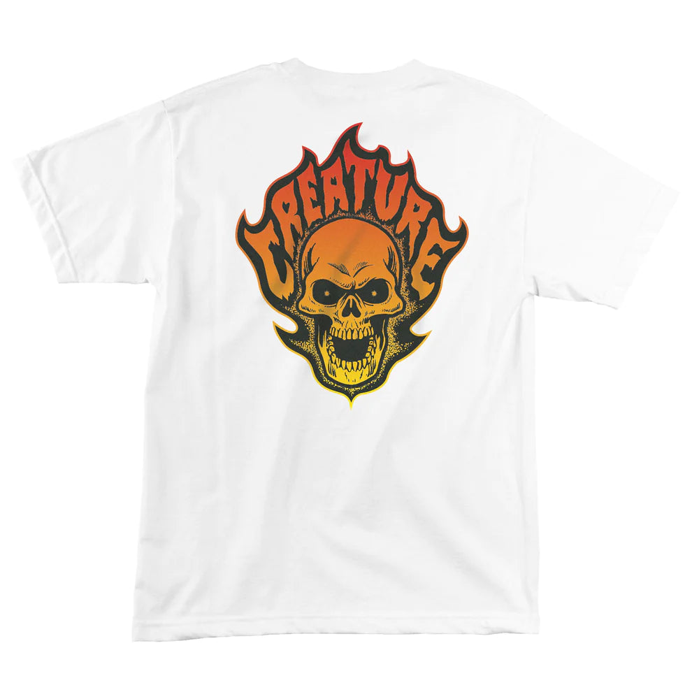 CREATURE BONEHEAD FLAME TEE WHITE