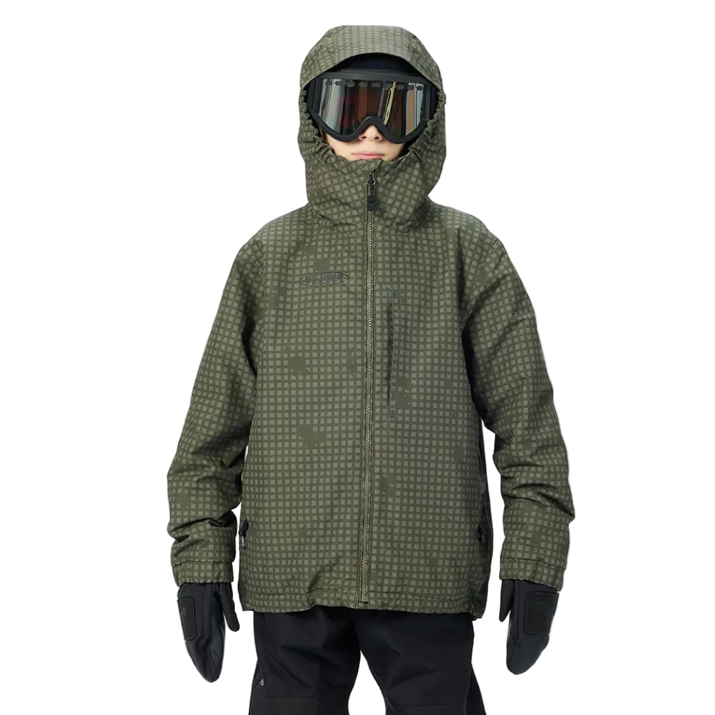 AIRBLASTER YOUTH ACCESS JACKET OLIVE GRID 2027