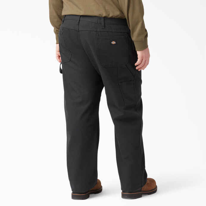DICKIES RELAXED FIT HEAVYWEIGHT DUCK CARPENTER PANTS RINSED BLACK