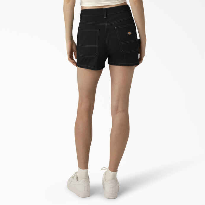 DICKIES WOMENS TWILL CARPENTER SHORTS BLACK