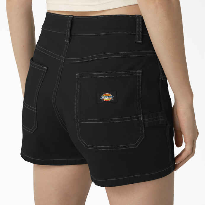 DICKIES WOMENS TWILL CARPENTER SHORTS BLACK