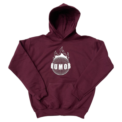 RUMOR BURNING WORLD YOUTH HOODIE MAROON