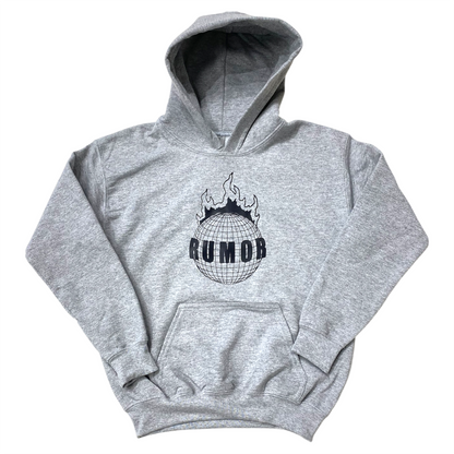 RUMOR BURNING WORLD YOUTH HOODIE GREY