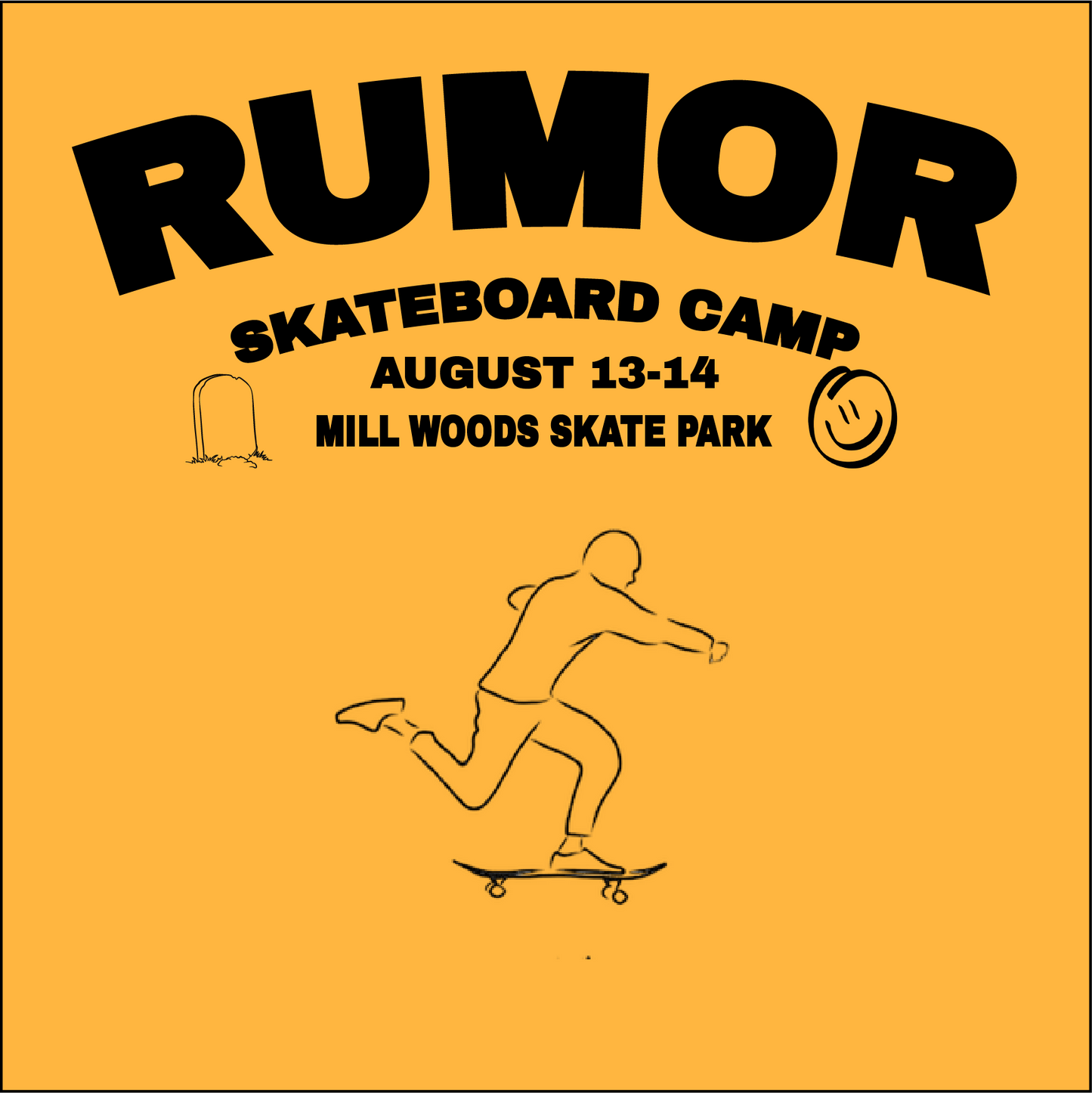 2025 MILL WOODS SKATEBOARD CAMP (AUGUST 20th) ONE DAY ONLY