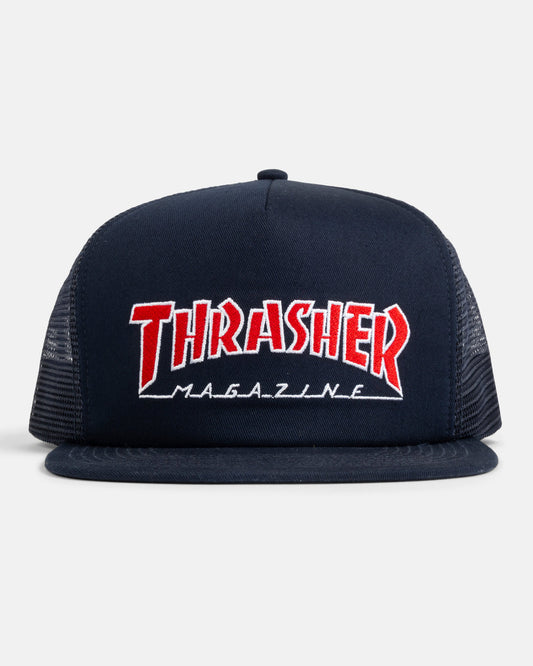 THRASHER EMBROIDERED OUTLINED MESH CAP NAVY