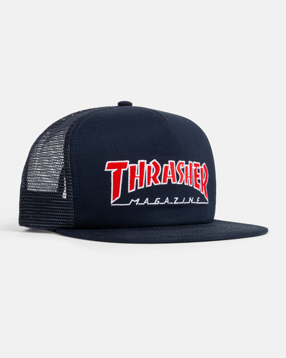 THRASHER EMBROIDERED OUTLINED MESH CAP NAVY