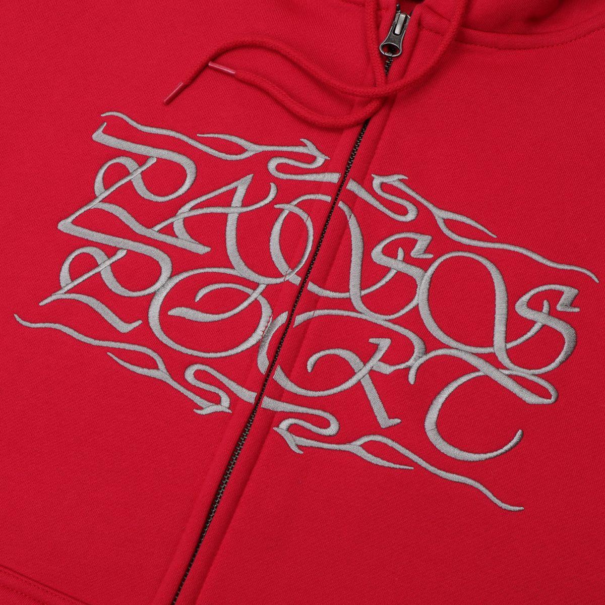 PASSPORT CALLIGRAPHY ZIP HOODIE RED