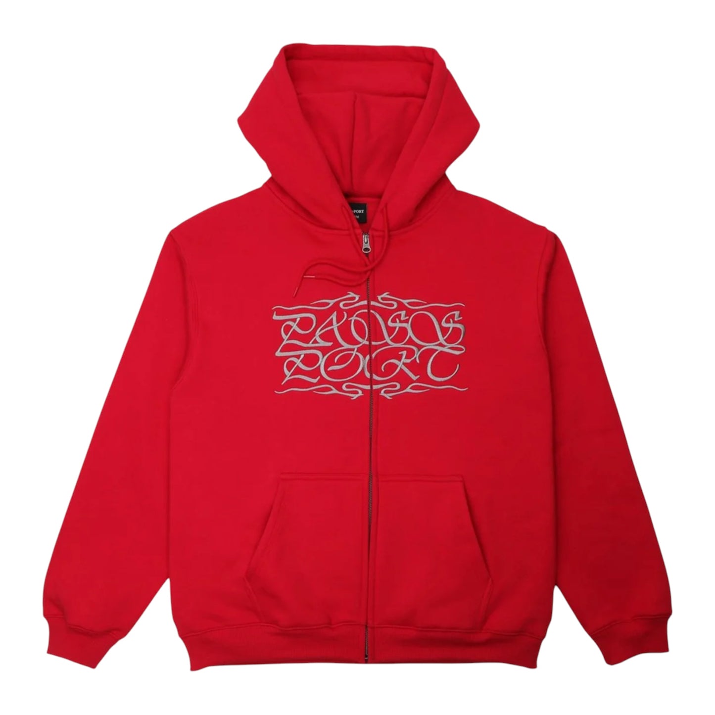 PASSPORT CALLIGRAPHY ZIP HOODIE RED