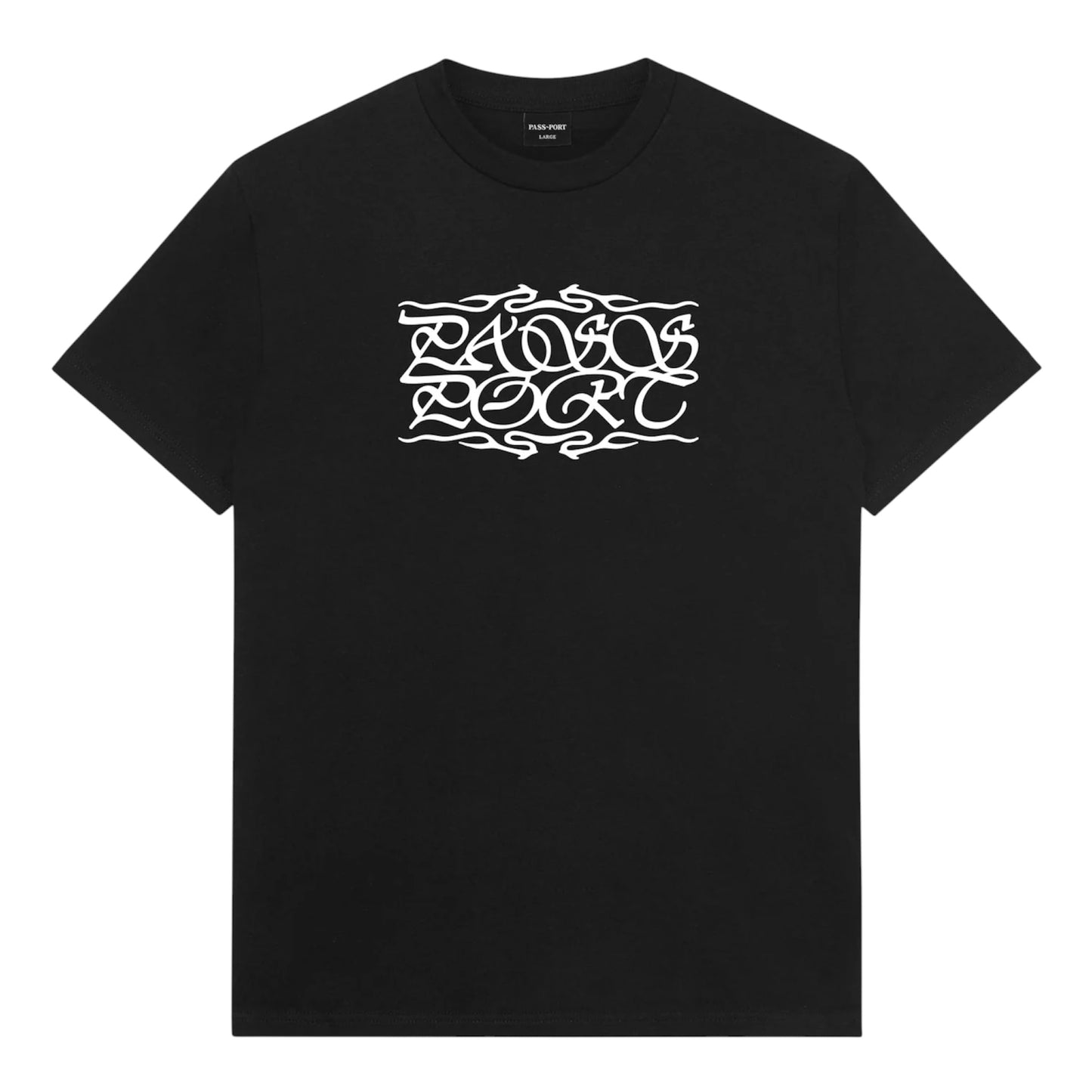 PASSPORT CALLIGRAPHY TEE BLACK