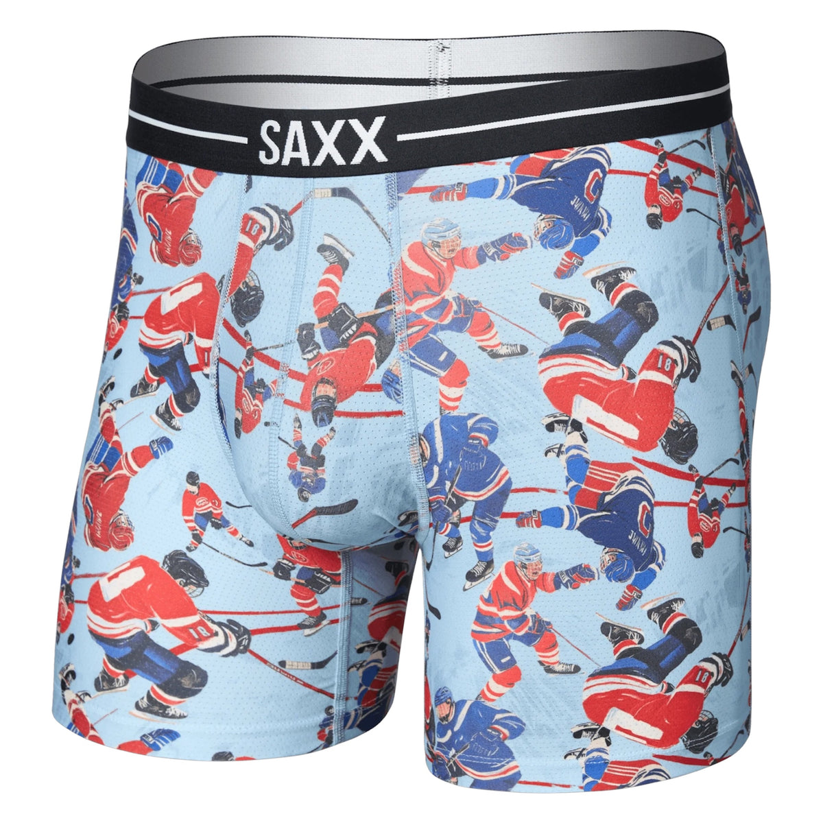 SAXX VOLT BREATHABLE MESH BOXER BRIEF HOCKEY BRAWL BLUE