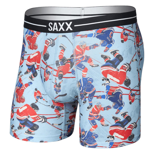 SAXX VOLT BREATHABLE MESH BOXER BRIEF HOCKEY BRAWL BLUE
