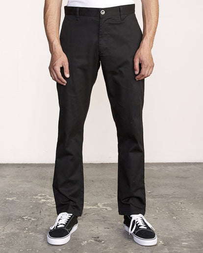 RVCA WEEKEND STRAIGHT FIT STRETCH PANT BLACK