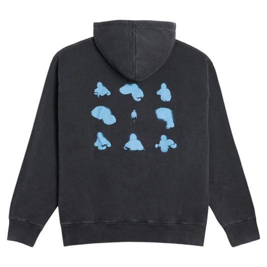POLAR DAVE HOODIE FIGHTING MYSELF SILVER BLACK